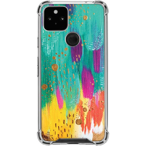 Turquoise Brush Stroke by Etta Vee Pixel Cases